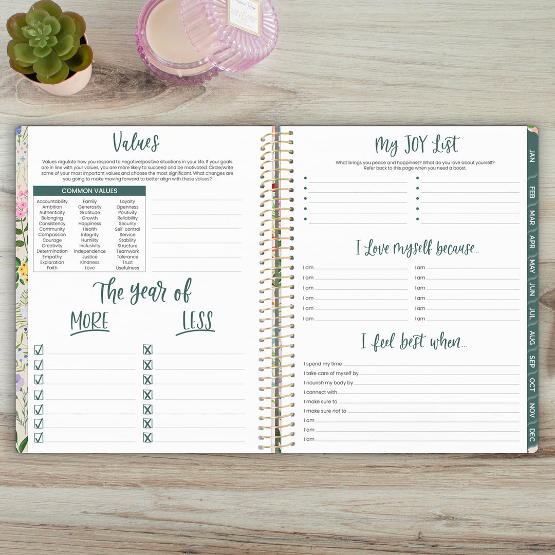 2025 Soft Cover Planner, 8.5" x 11", Garden Party, Beige