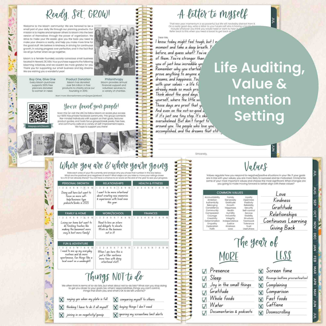 2025-26 Vision Planner, 7.5" x 9", Garden Party, Beige