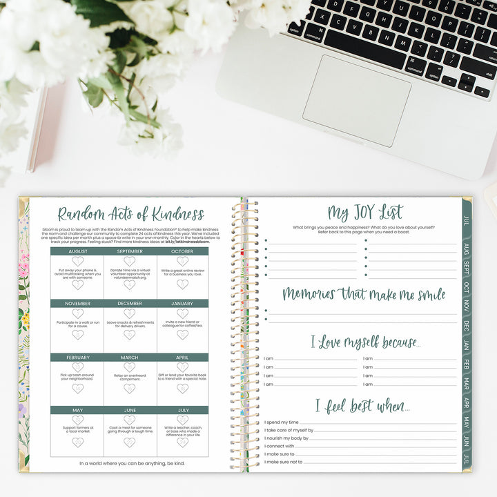 Kindness Challenge and Joy List spread in a weekly planner