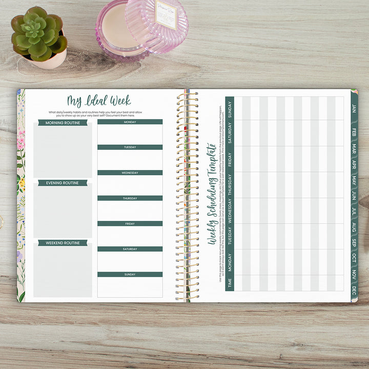 2026 Soft Cover Planner, 8.5" x 11", Garden Party, Beige