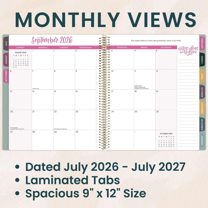 2026-27 Teacher Planner | Bold & Bright | Interchangeable Cover - bloom daily planners