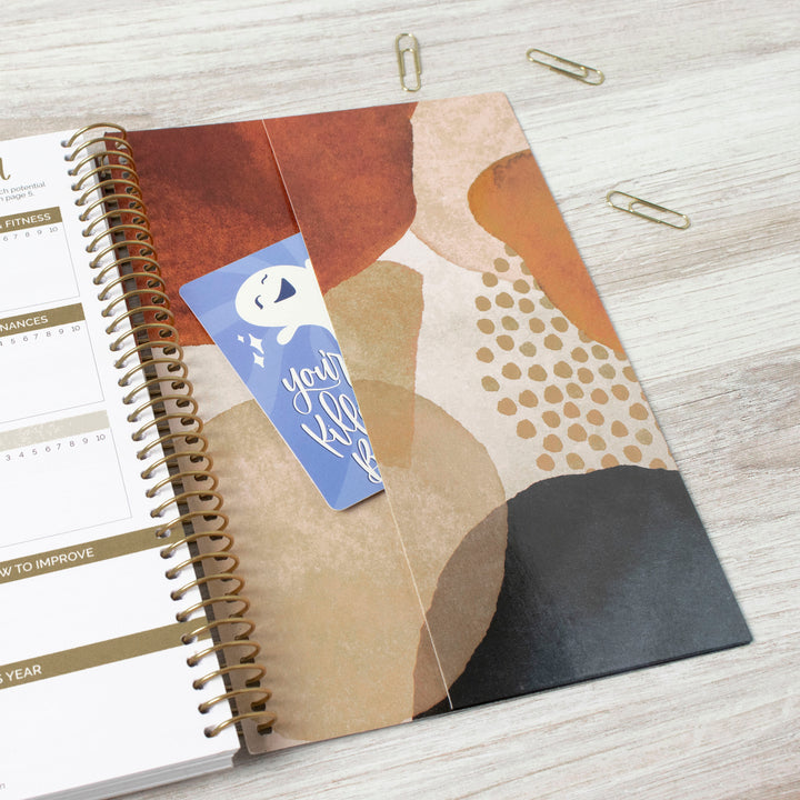 2024-25 Soft Cover Planner, 5.5" x 8.25", Earthy Abstract, Blue