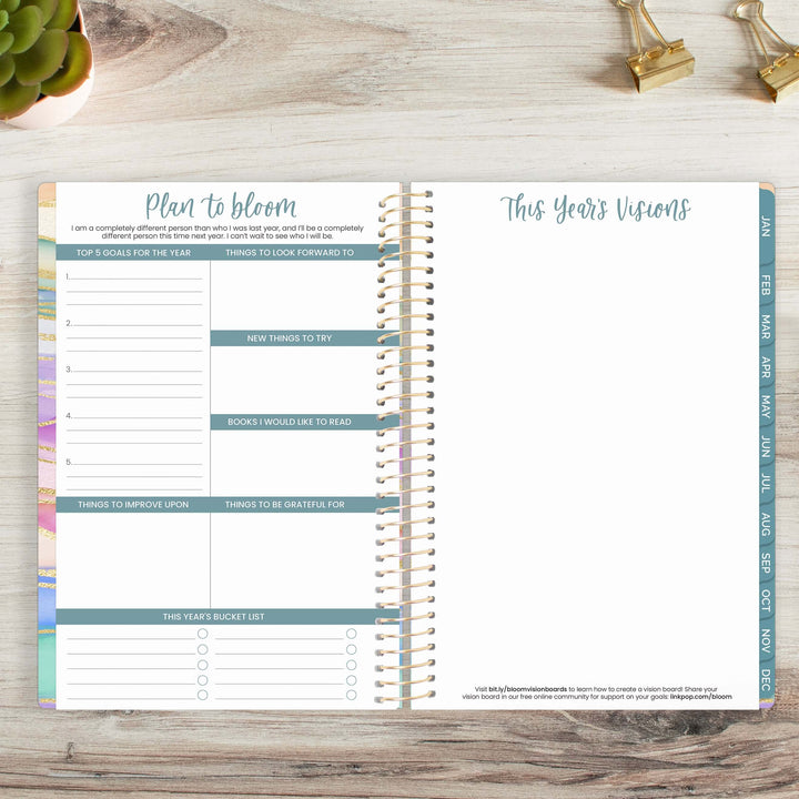 2025 Soft Cover Planner, 5.5" x 8.25", Watercolor Waves