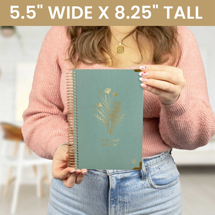 2026 Hard Cover Planner, 5.5" x 8.25", Linen, Green