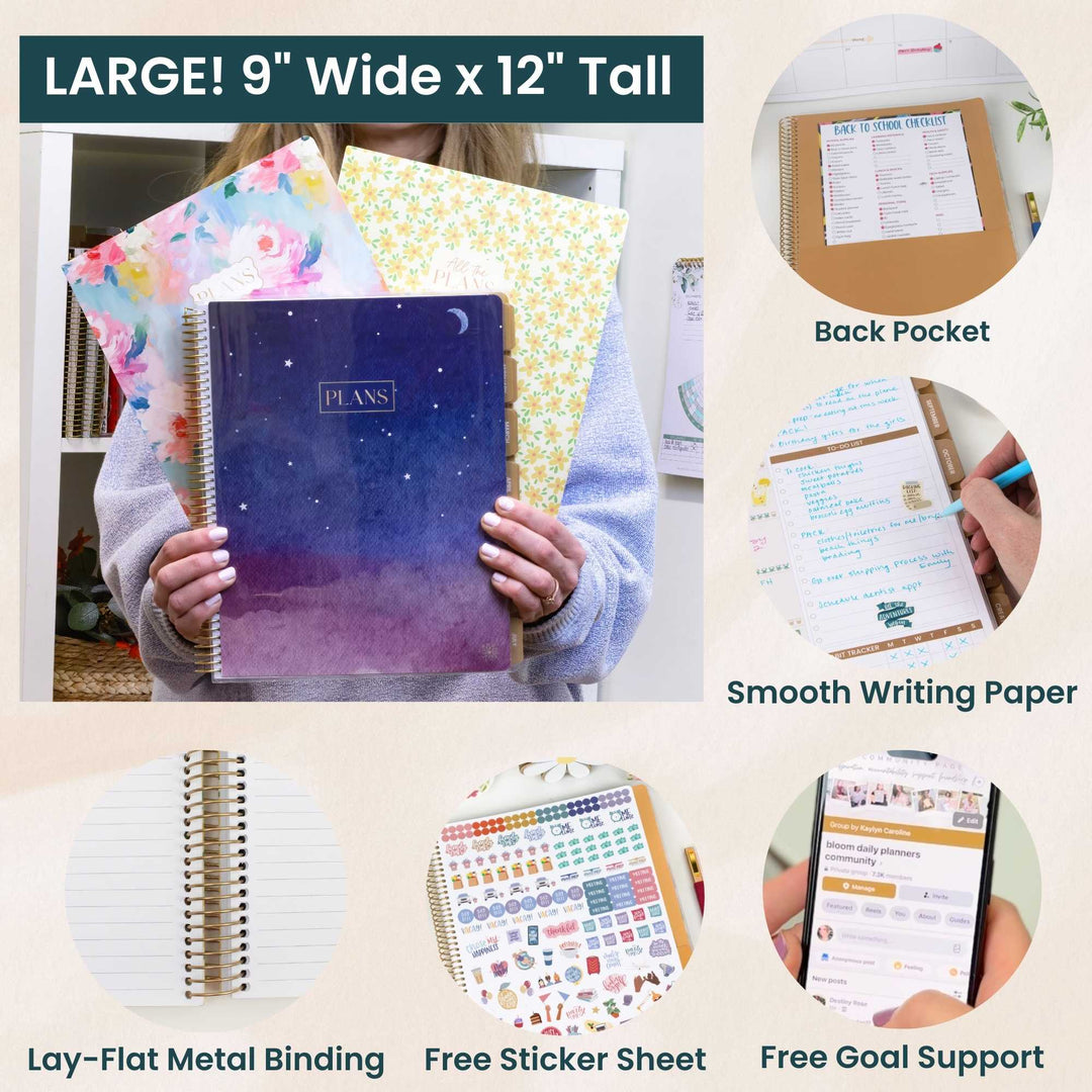 Undated Ultimate Planner & Calendar, Interchangeable Cover - bloom daily planners