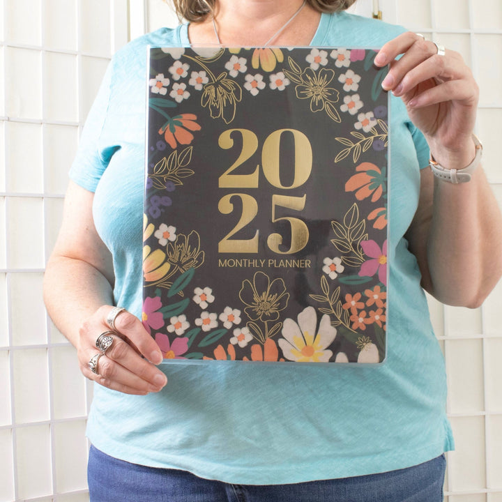 2025 Monthly Planner, 9" x 12", Blooming Wildly