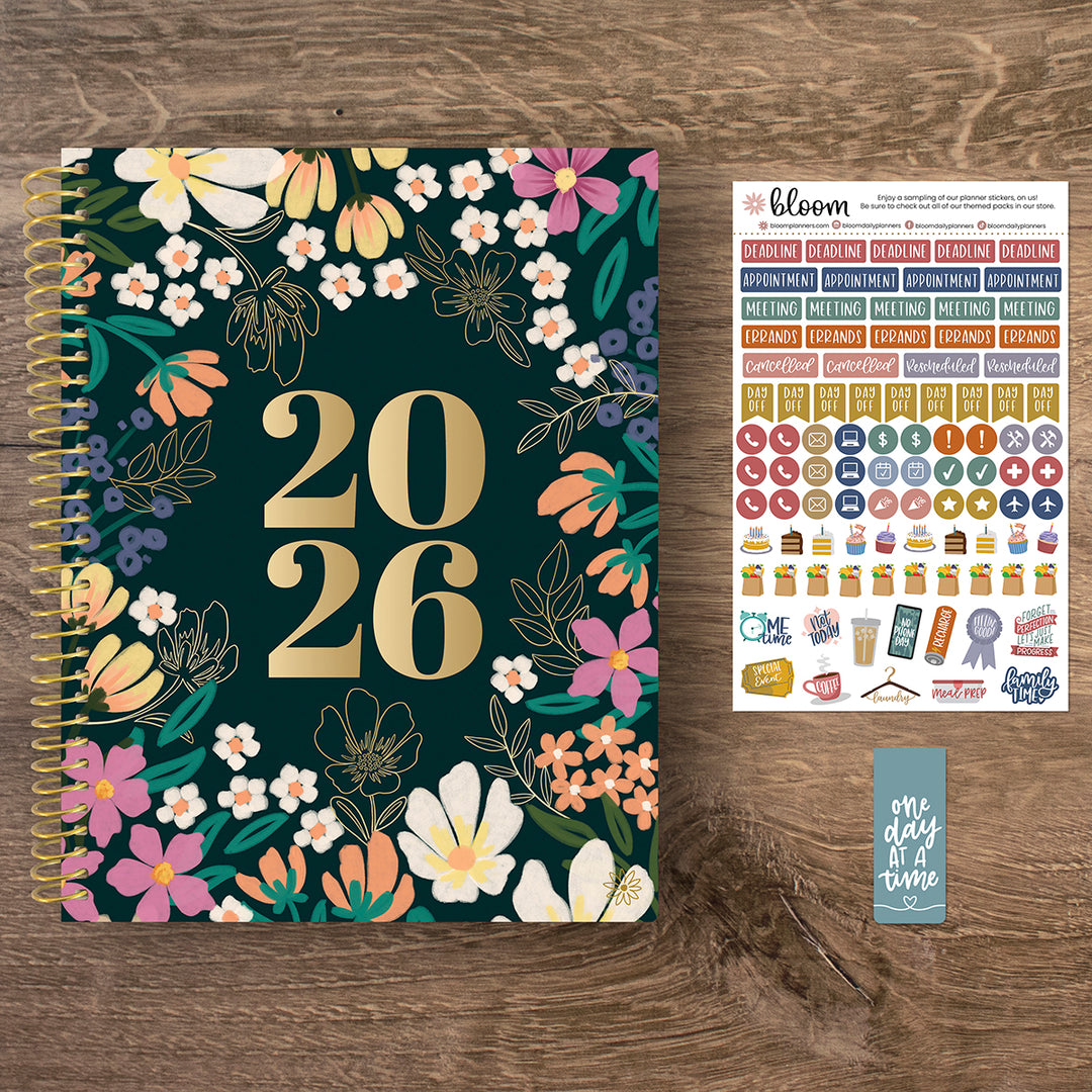 2026 Soft Cover Planner, 8.5" x 11", Blooming Wildly