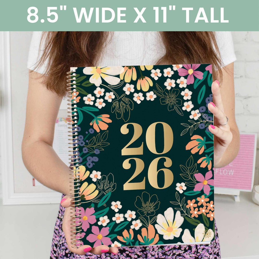 2026 Soft Cover Planner, 8.5" x 11", Blooming Wildly
