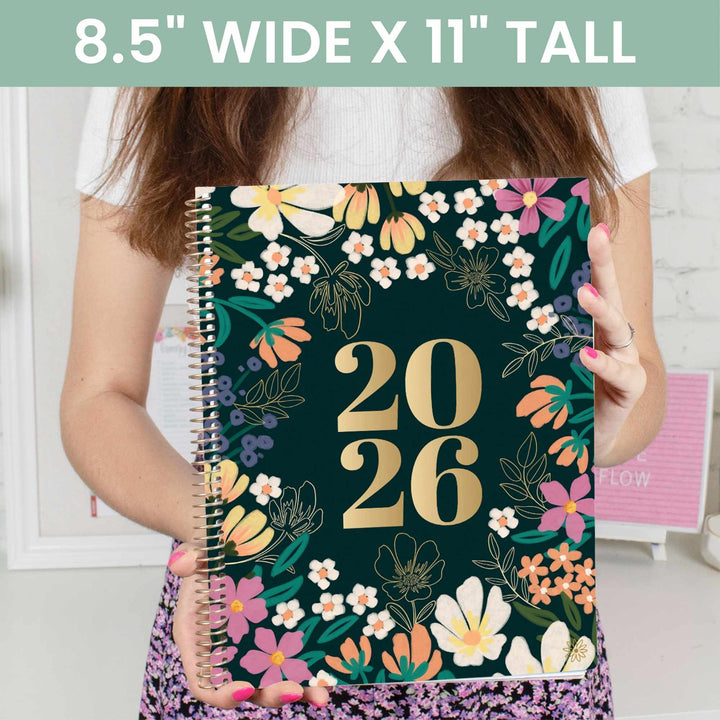 2026 Soft Cover Planner, 8.5" x 11", Blooming Wildly