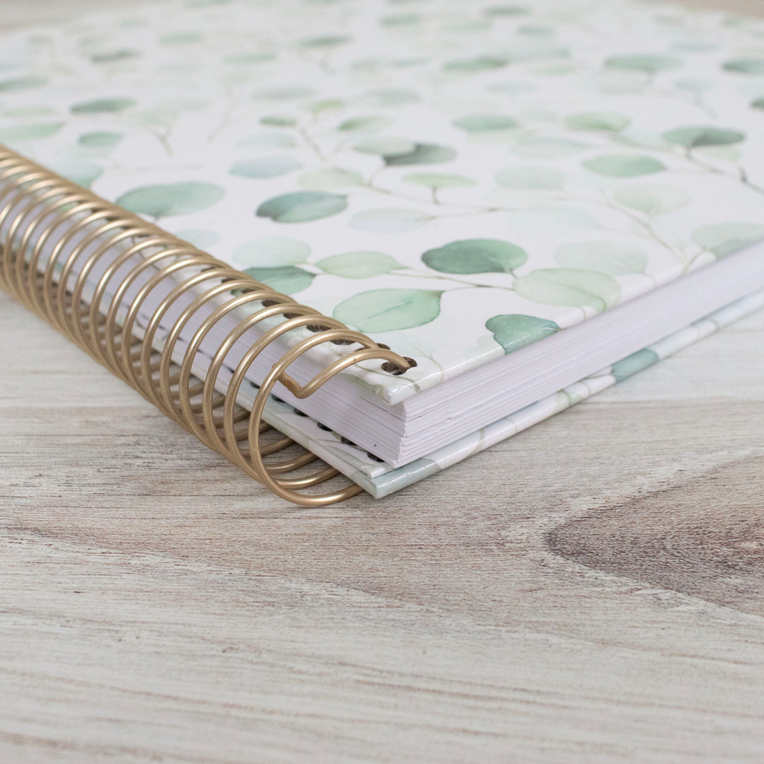 2025 Hard Cover Planner, 8.5" x 11", Boho Greenery