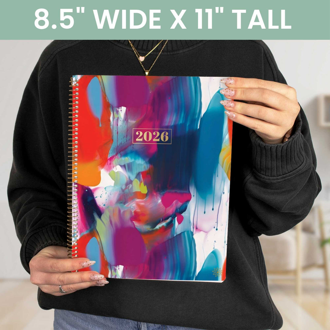 2026 Soft Cover Planner, 8.5" x 11", Brilliant Brushstrokes