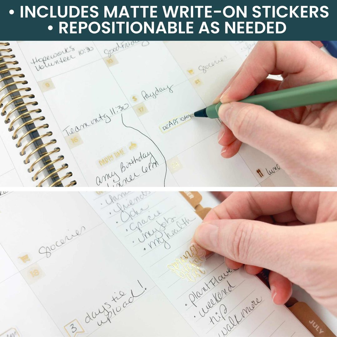 Planner Stickers | Calendar Essentials | Gold Foil on Clear - bloom daily planners