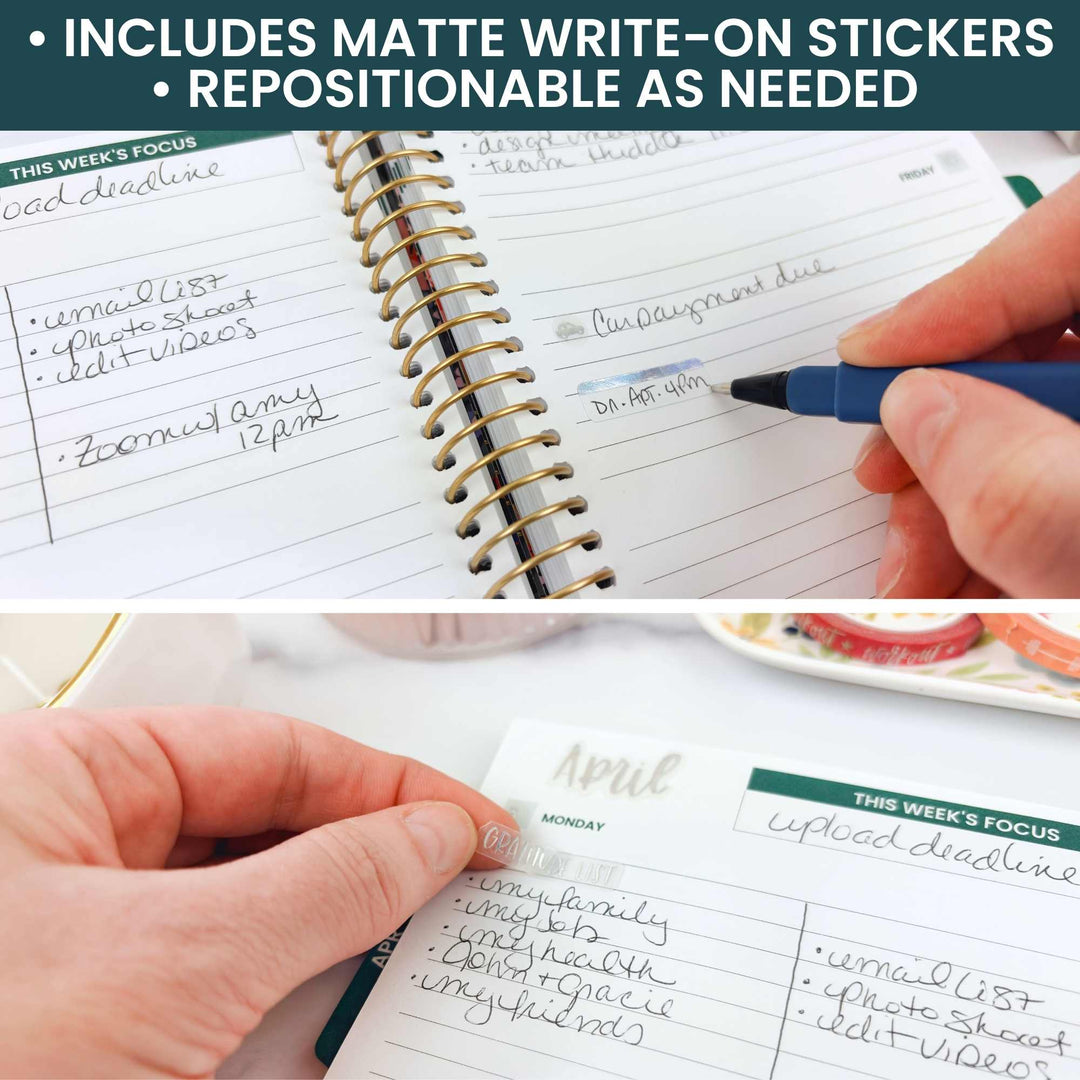Planner Stickers | Calendar Essentials | Iridescent Foil on Clear - bloom daily planners