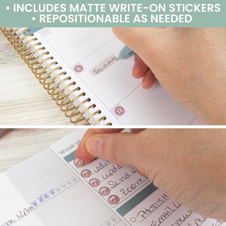 Planner Stickers, Calendar Essentials Pack, Retro Rainbow