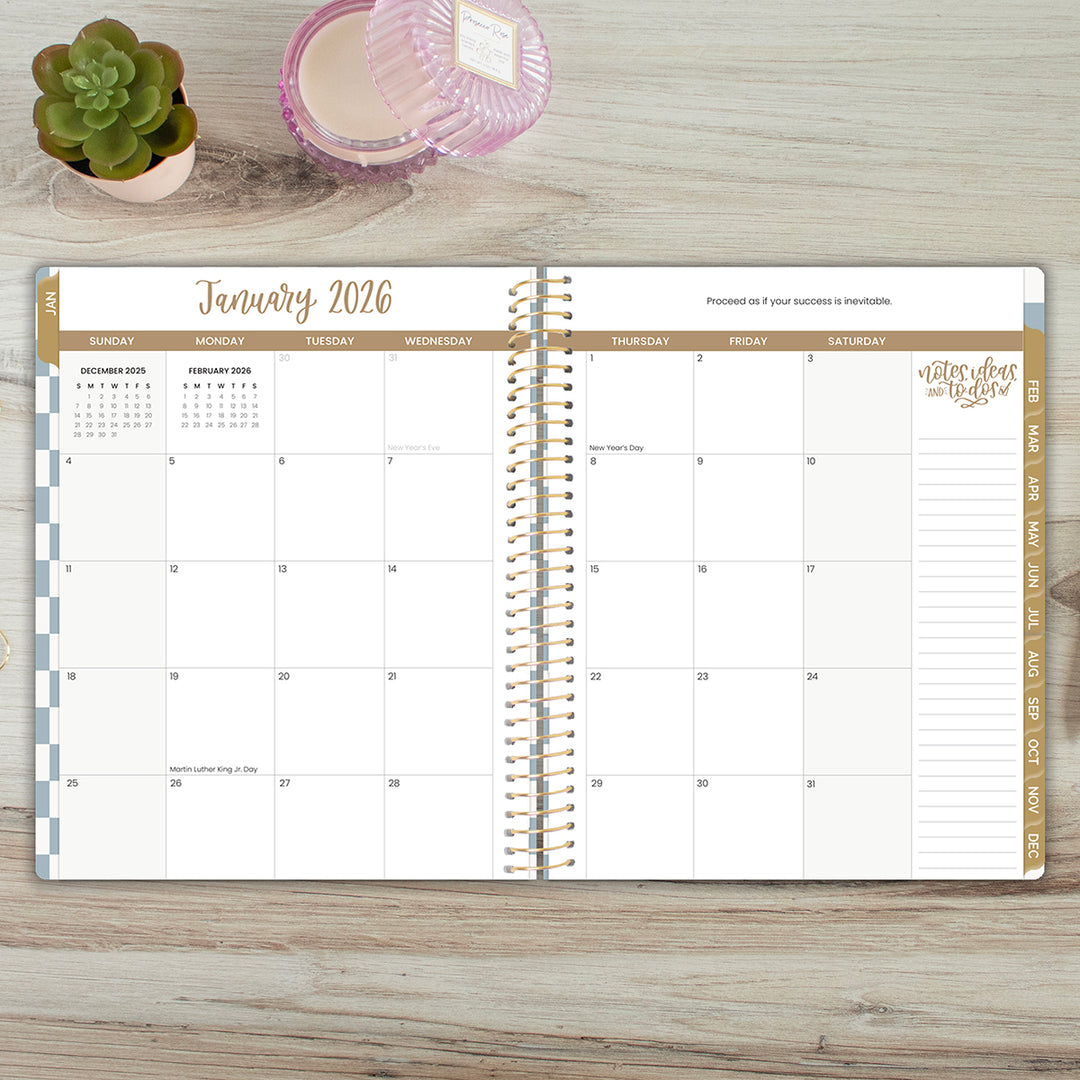 2026 Soft Cover Planner, 8.5" x 11", Checkered
