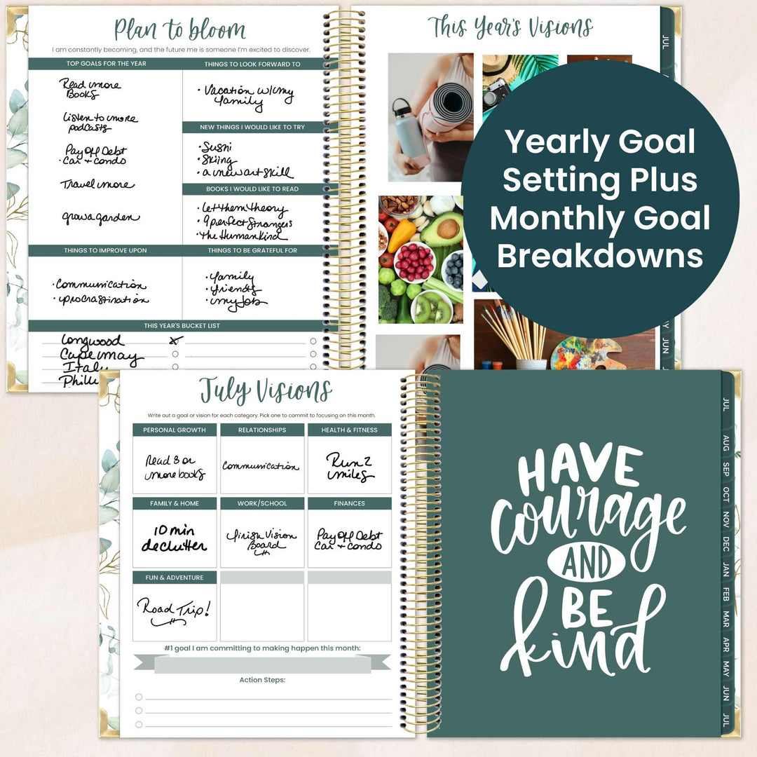 2026–27 Vision Goal Planner, 7.5" x 9" | Eucalyptus - bloom daily planners