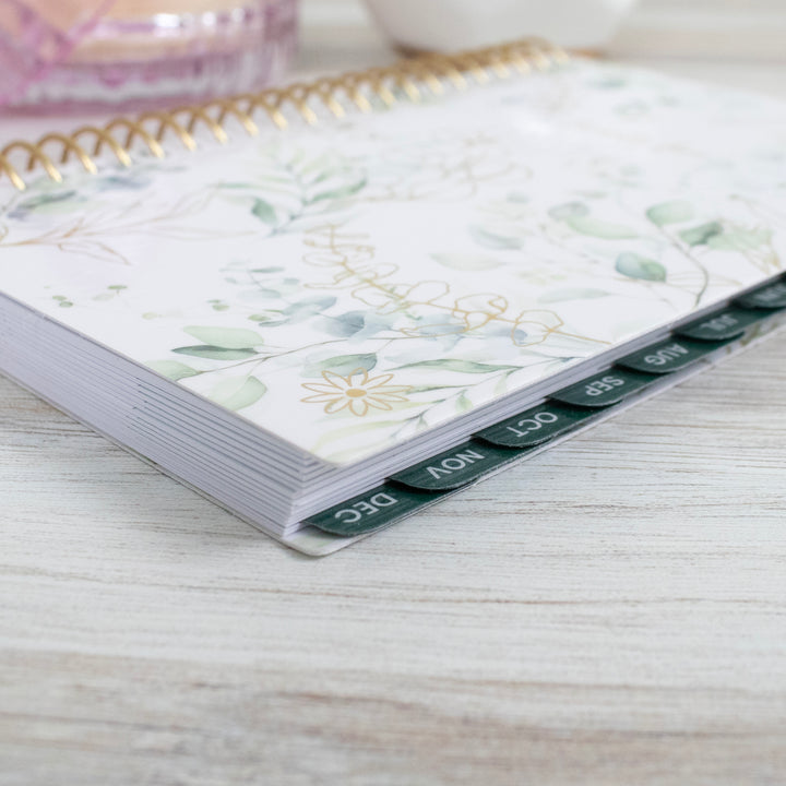 2025 Soft Cover Planner, 4" x 6", Eucalyptus, White