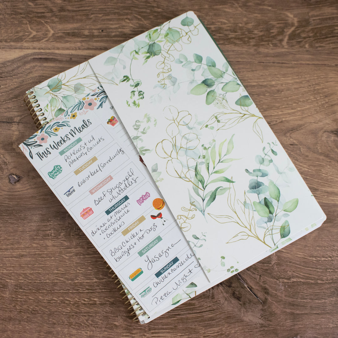 2025 Soft Cover Planner, 8.5" x 11", Eucalyptus, White