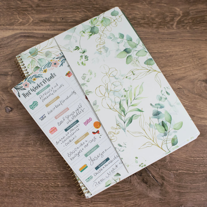 2025 Soft Cover Planner, 8.5" x 11", Eucalyptus, White