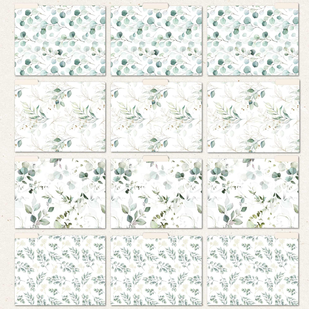File Folder Set, Eucalyptus, 12 Pack