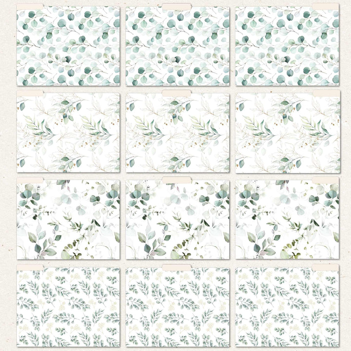 File Folder Set, Eucalyptus, 12 Pack