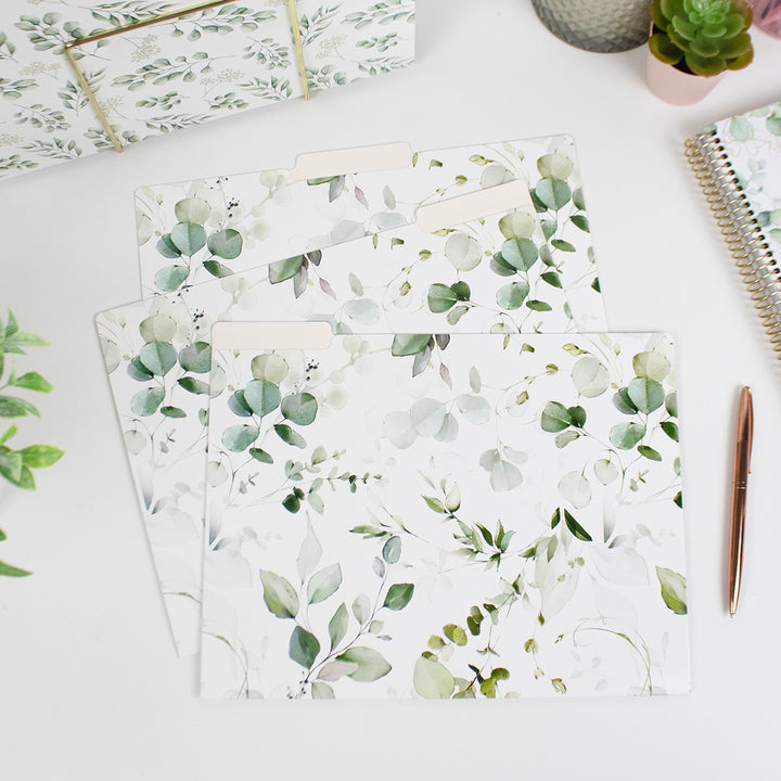 File Folder Set, Eucalyptus, 12 Pack