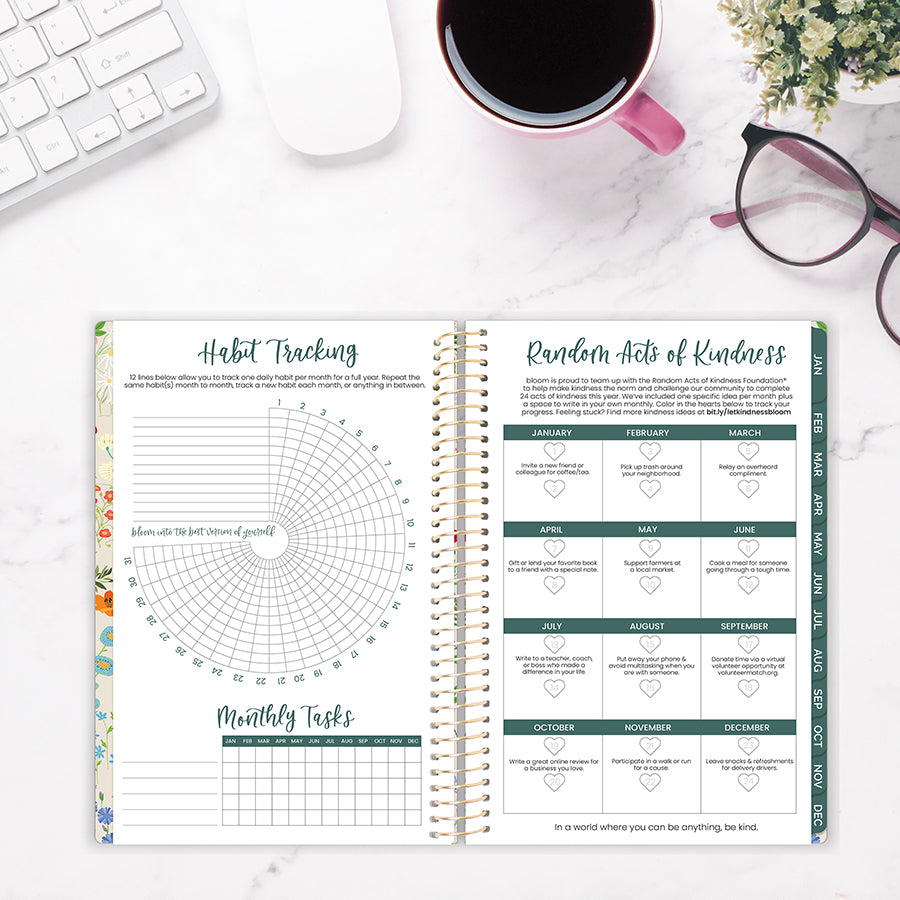2026 Soft Cover Planner, 5.5" x 8.25", Garden Party, Beige