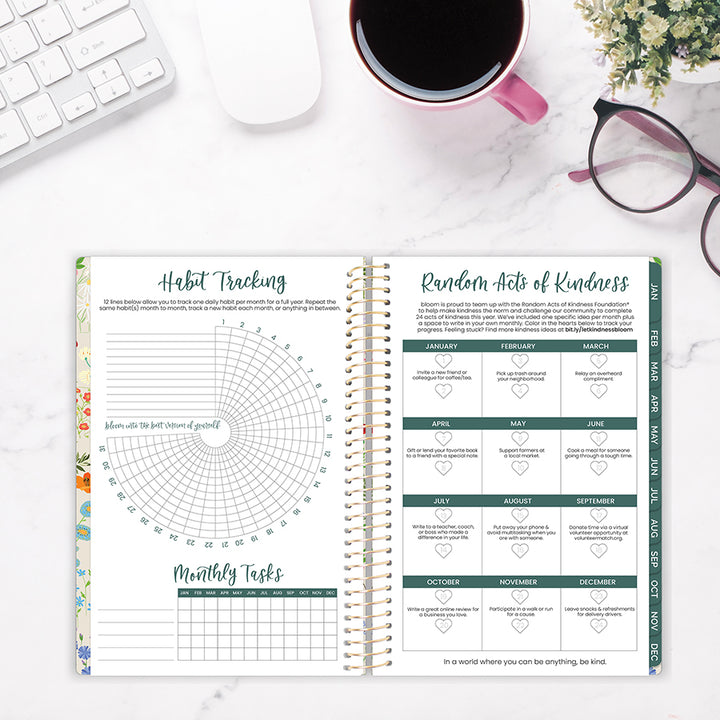 2026 Soft Cover Planner, 5.5" x 8.25", Garden Party, Beige