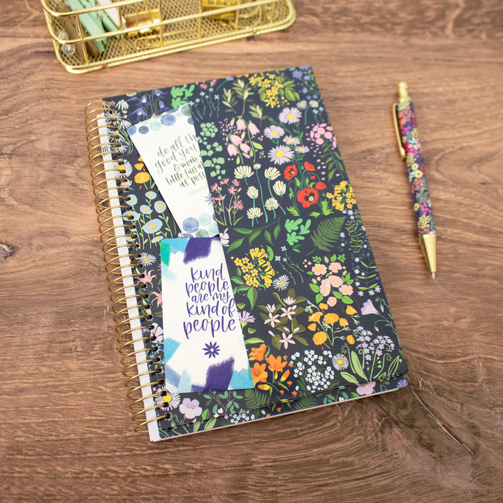 2024-25 Soft Cover Planner, 5.5" x 8.25", Garden Party, Navy