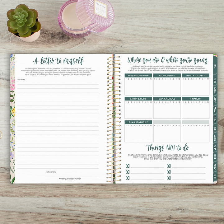 2026 Soft Cover Planner, 8.5" x 11", Garden Party, Beige