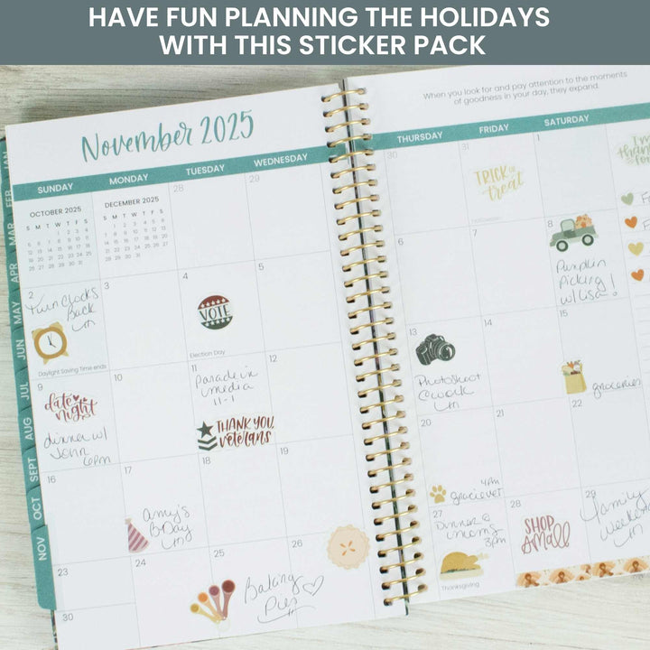 Planner Sticker Value Pack, Monthly Celebrations, Cool Tones