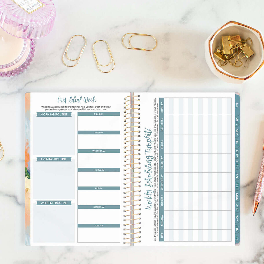 2025-26 Soft Cover Planner, 5.5" x 8.25", Painted Peonies