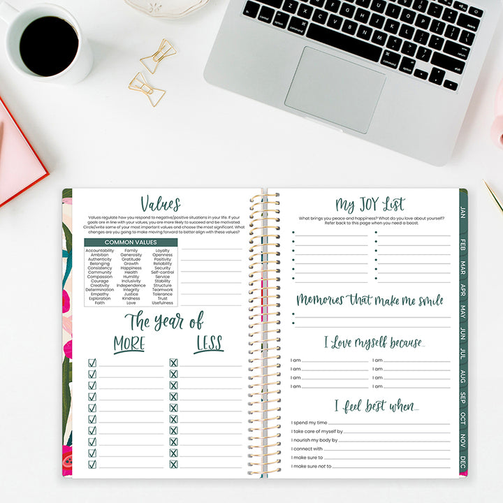 2026 Soft Cover Planner, 5.5" x 8.25", Pink Poppies