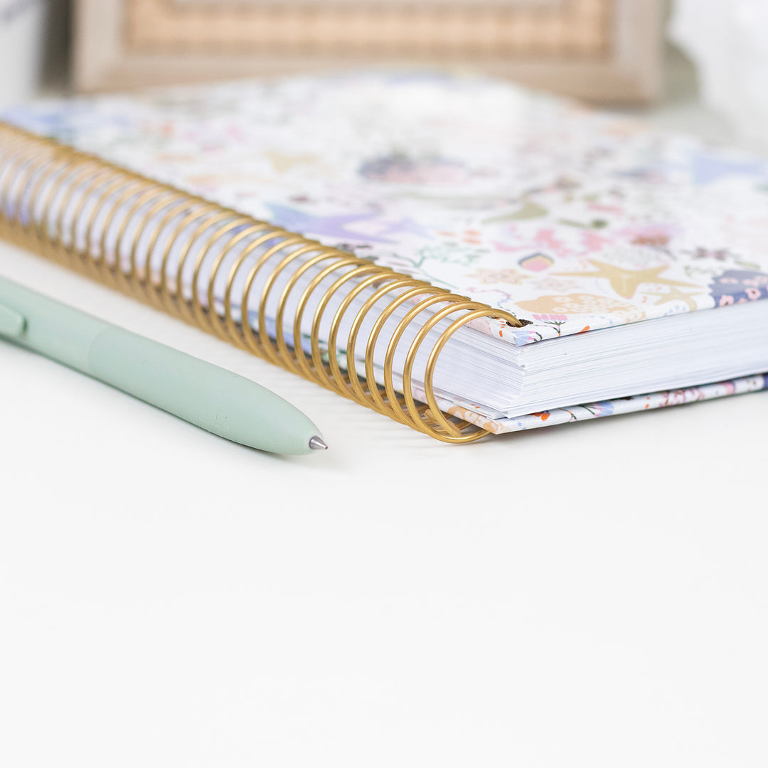 2026-27 Hard Cover Planner, 5.5" x 8.25" | Seaside Whimsy - bloom daily planners