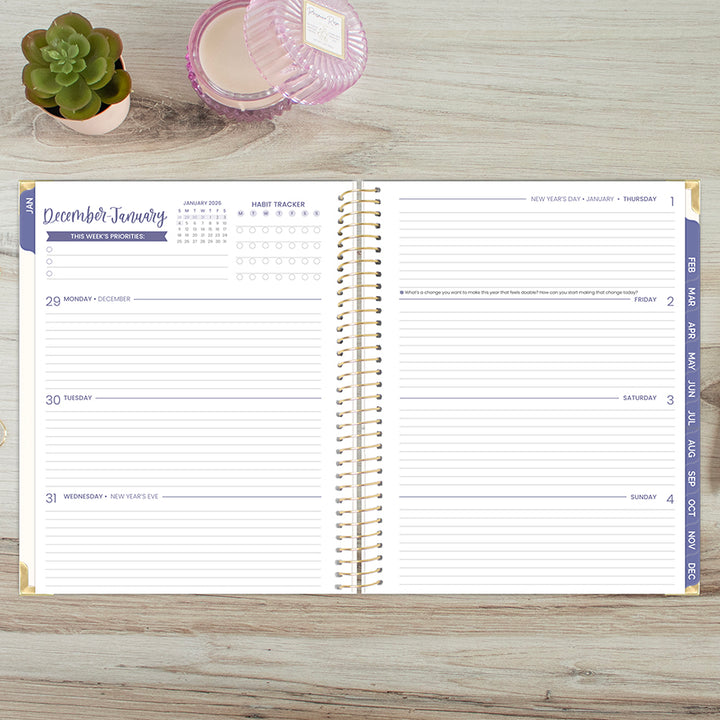 2026 Hard Cover Planner, 8.5" x 11", Spread Kindness Like Wildflowers
