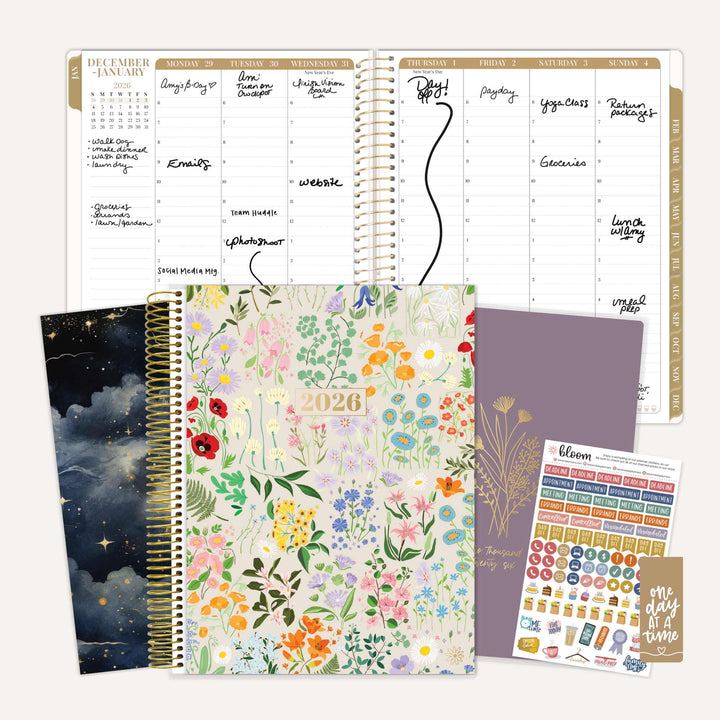 2026 Timed Vertical Weekly Planner, 8.5" x 11", Interchangeable Cover