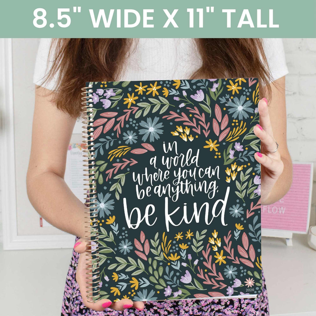 2026 Soft Cover Planner, 8.5" x 11", Be Kind