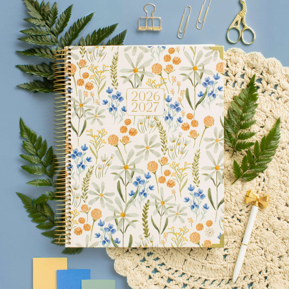 2026–27 Hard Cover Planner, 8.5" x 11" | Whimsical Wildflowers - bloom daily planners