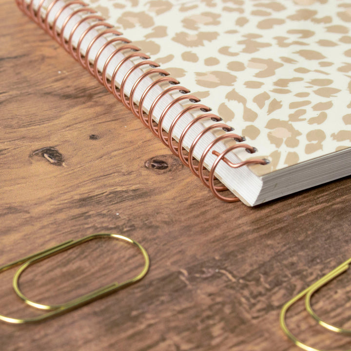 2024-25 Soft Cover Planner, 4" x 6", Tan Leopard