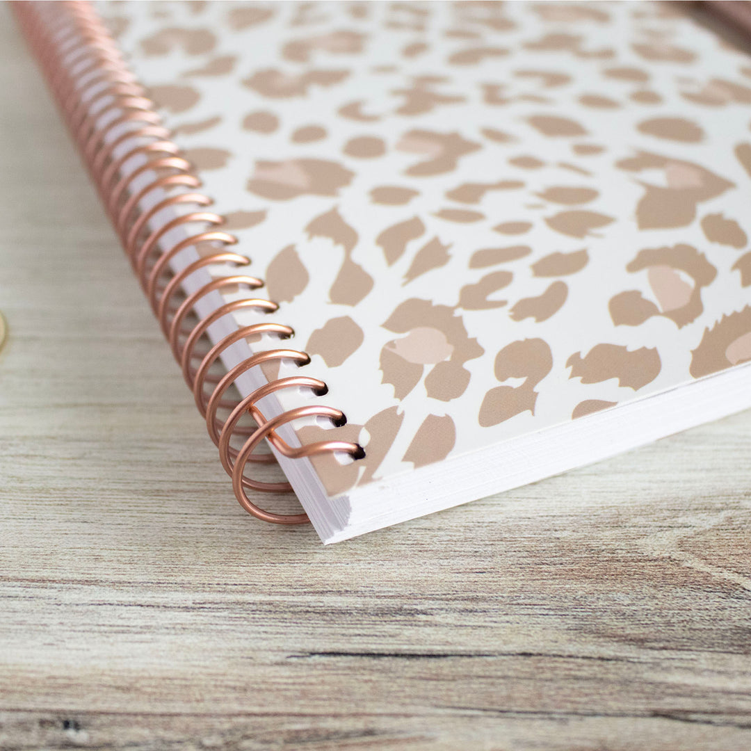 2024-25 Soft Cover Planner, 5.5" x 8.25", Tan Leopard