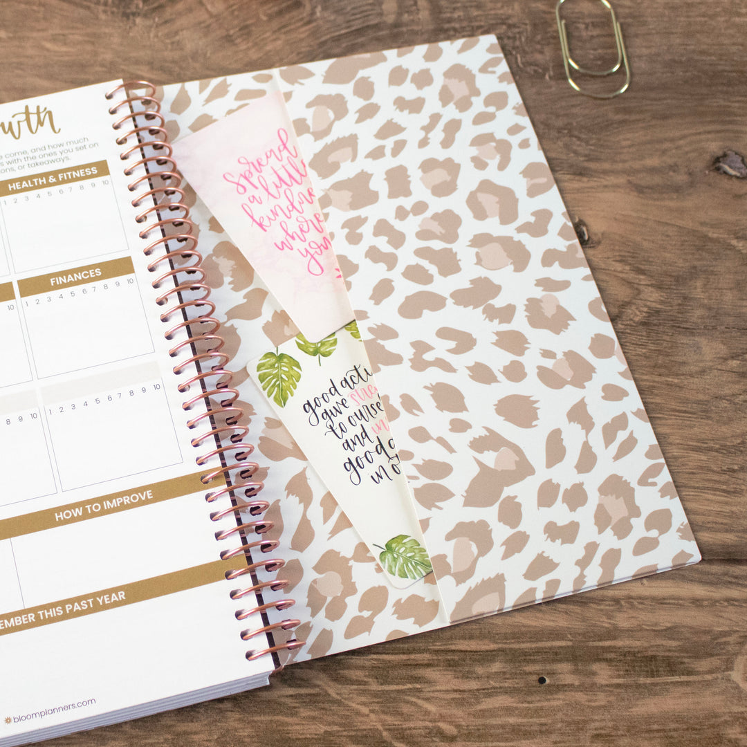 Undated Soft Cover Planner, 5.5" x 8.25", Tan Leopard