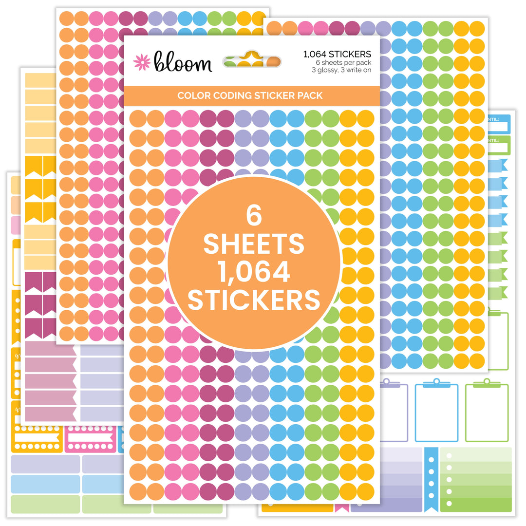 Planner Sticker Pack, Color Coding, Bright