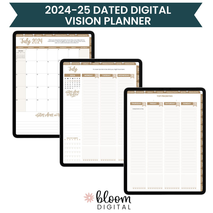 Digital 2024-25 Vision Planner, for Digital Planning on iPad