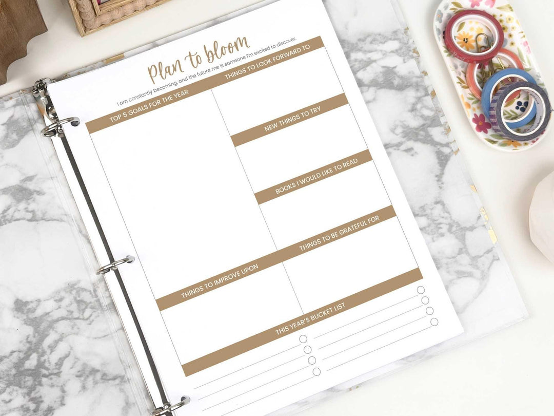 2026-27 8.5" x 11" Printable Vision Planner | Goal and Productivity Planner| Instant PDF Download