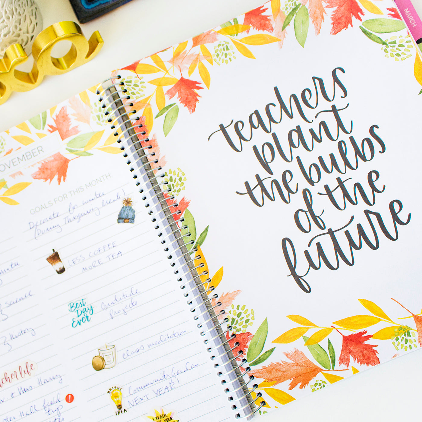 Teacher　daily　Lesson　bloom　Style　Teacher　planners　planners®　bloom　Planner　Planner　Chalkboard　–