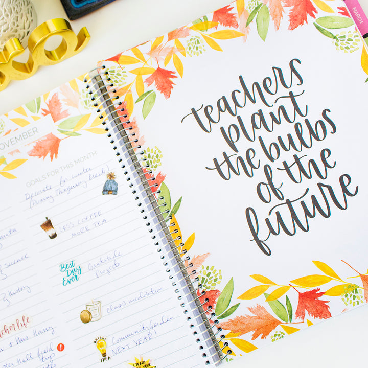Undated Teacher Planner & Calendar, Chalkboard