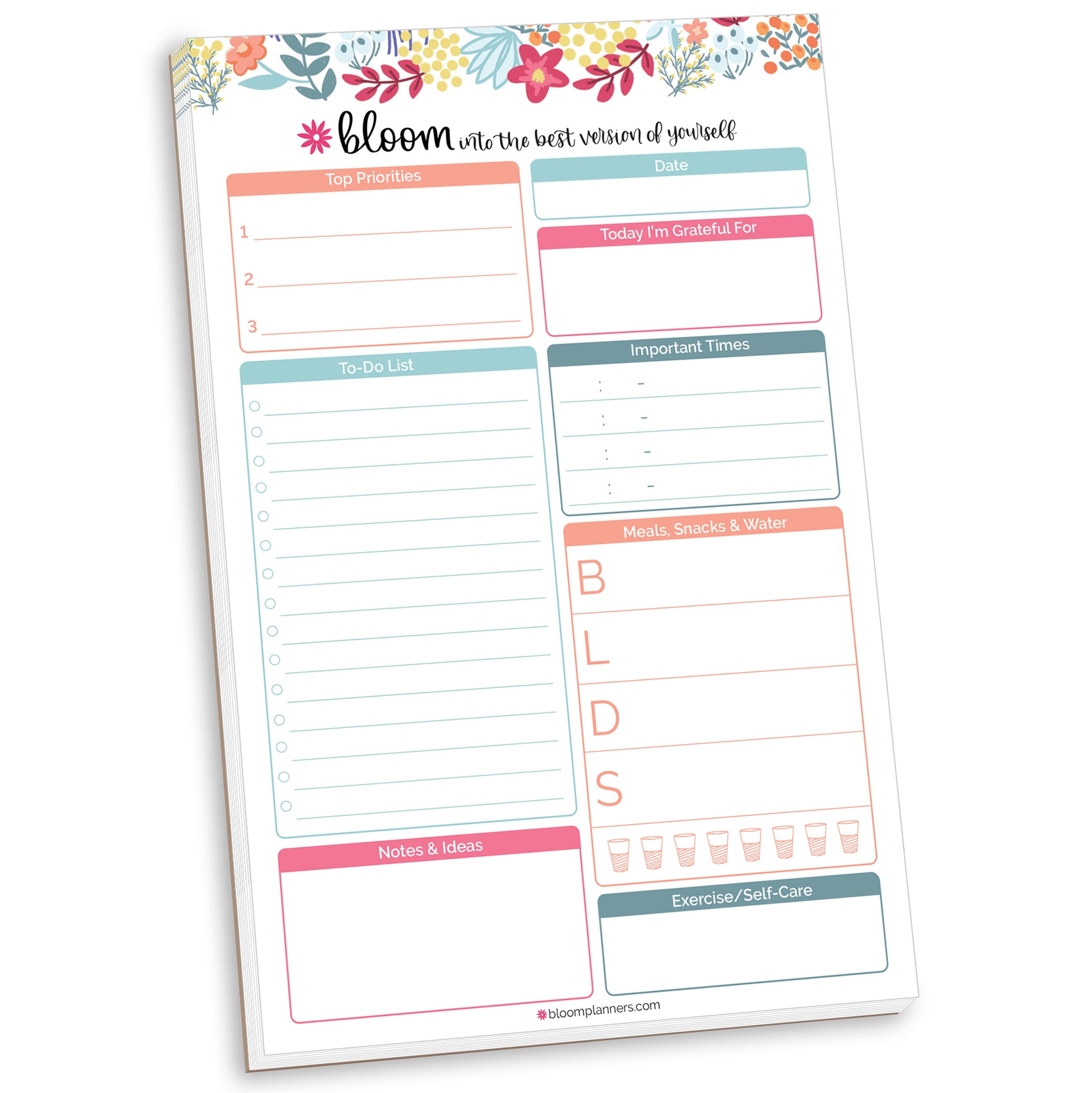 bloom daily planners - Planning System To-Do Pad, Floral Dots, 6