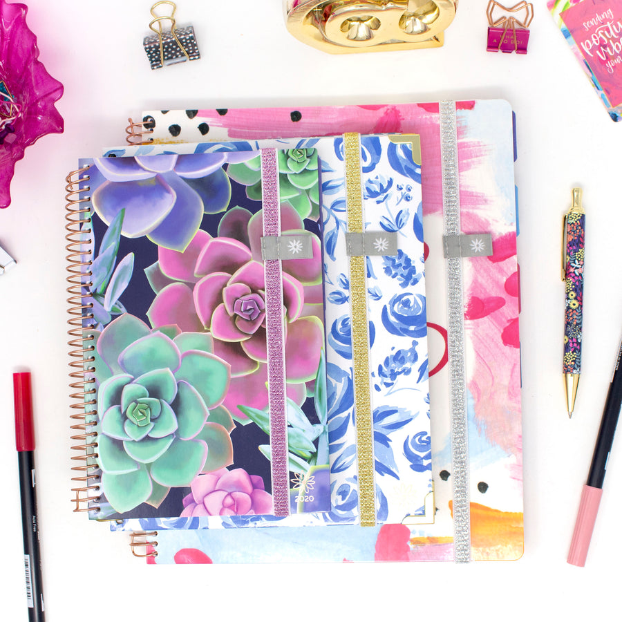 3 Pack of Elastic Planner Bands / Bookmarks bloom daily planners