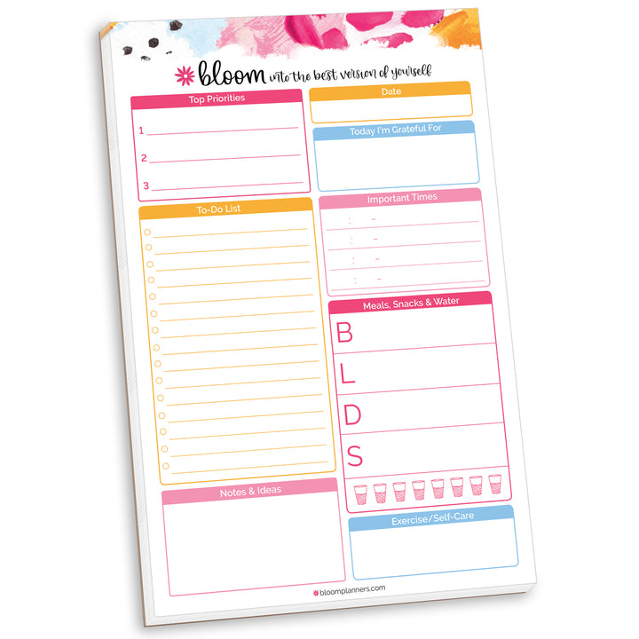 Planning Pad, 6" x 9", Daily Planning System, Pink Abstract