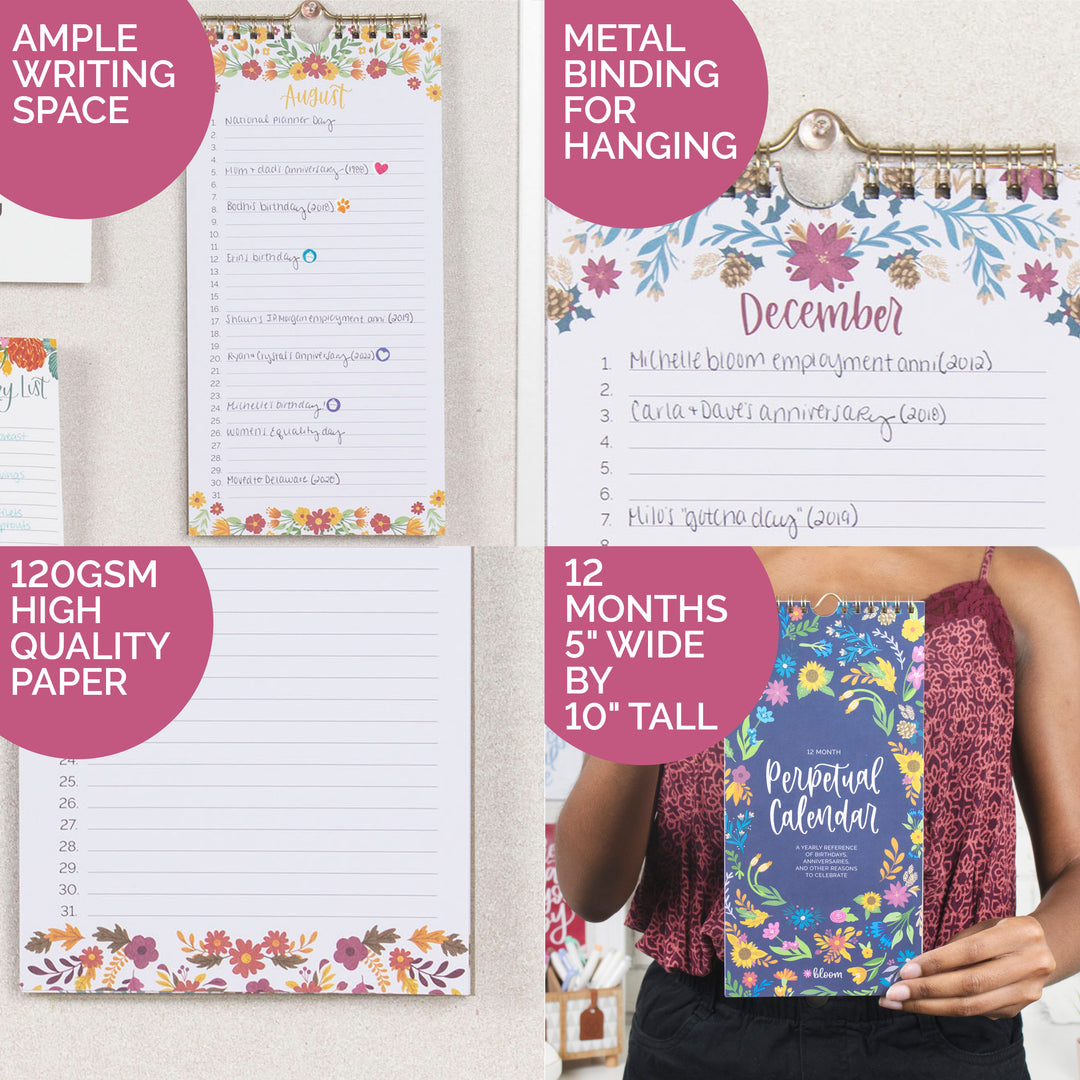 Perpetual Calendar, 5 perpetual-calendar-5-x-10-seasonal-florals-bloom-daily-planners